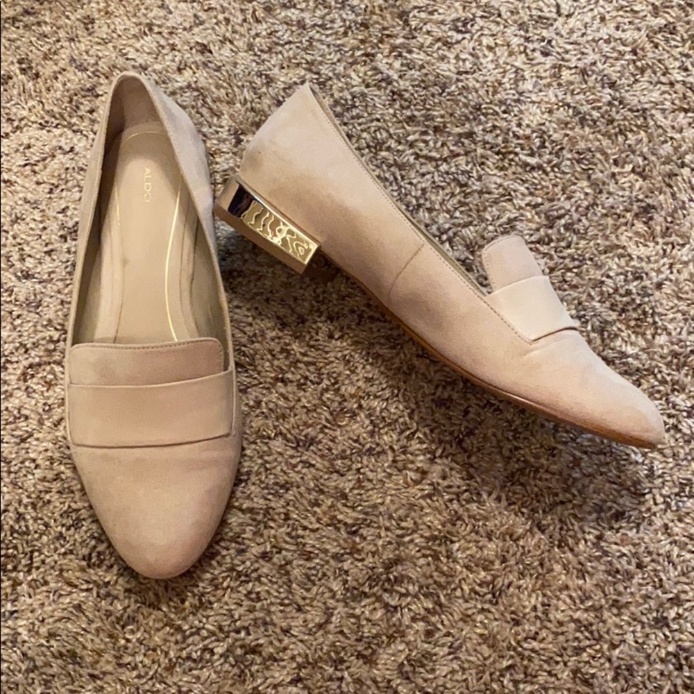 Aldo metallic heel loafers